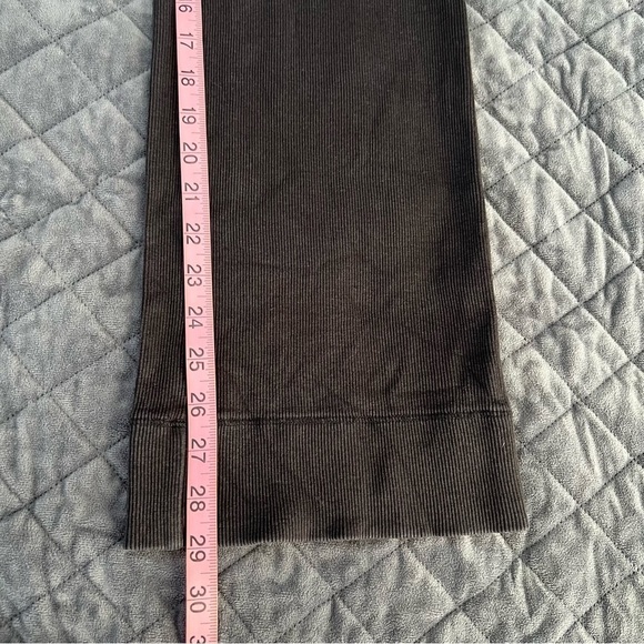 Everlane Pants Women XS Wide Leg Flare Black Ribbed High Rise Stretch F - Picture 6 of 10
